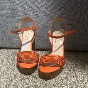Jessica Simpson Orange Platform Sandals